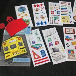 Scrapbooking Lot  School, Computer, School bus, Schoolhouse, Math, Science, Art.